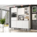 Ver imagem 3 de Kit Cozinha Compacta 160cm com 5 Portas 1 Gaveta Isabel Branco - Ajl Móveis