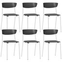 Ver imagem 1 de Kit 06 Cadeiras Empilhável Fixa Atom F02 Base Aço Branco Preto - Lyam Decor