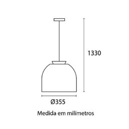 Luminária Pendente Blum Preto Dourado 1xE27 35cm - 3