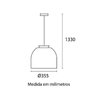 Luminária Pendente Blum Preto Dourado 1xE27 35cm - 3