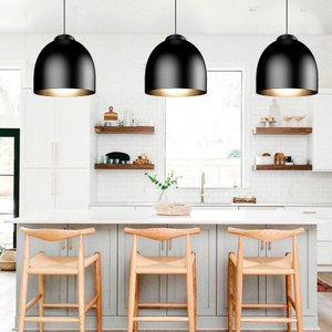 Luminária Pendente Blum Preto Dourado 1xE27 35cm