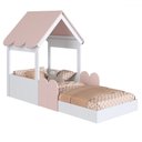 Ver imagem 1 de Cama Infantil Montessoriana Casinha Branco com Rosa Milkshake - Completa Móveis
