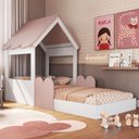 Ver imagem 3 de Cama Infantil Montessoriana Casinha Branco com Rosa Milkshake - Completa Móveis