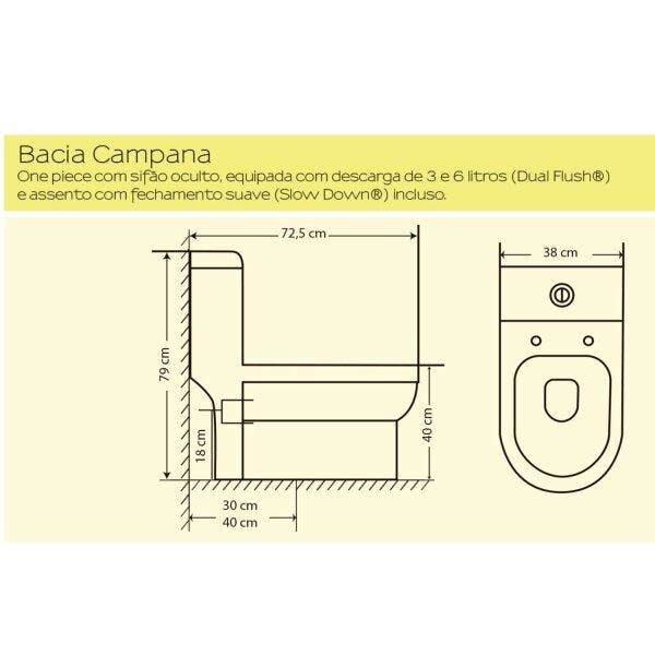 Vaso Sanitário Monobloco Eternit Campana - 3