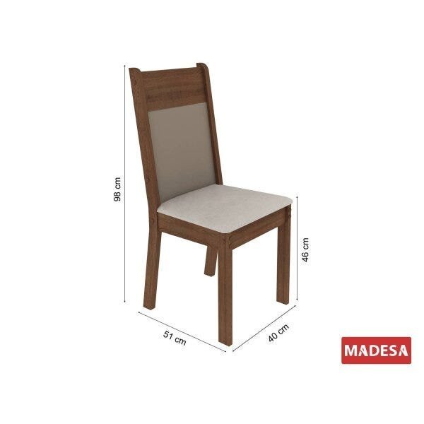 Conjunto para Sala de Jantar Mesa 4 Cadeiras Malibu Madesa - 4