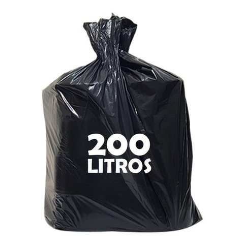 Saco de Lixo 200 Litros Reforçado Pct 100unid Melhor Preco Cor:preto