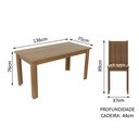 Ver imagem 3 de Conjunto Sala de Jantar Rosie Madesa Mesa Tampo de Madeira com 4 Cadeiras - Rustic/bege Marrom