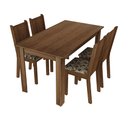 Ver imagem 2 de Conjunto Sala de Jantar Rosie Madesa Mesa Tampo de Madeira com 4 Cadeiras - Rustic/bege Marrom