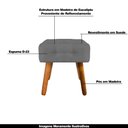 Ver imagem 4 de Kit 2 Puffs Decorativos Pés Palito Karen Suede Grafite - Gran Belo