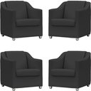Ver imagem 1 de Kit 4 Poltronas Decorativa para Sala Manicure Recepção Mila Corino Preto Pés Plástico Cromado