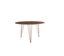 Ver imagem 2 de Mesa de Jantar Redonda 110cm Amêndoa Clips 3 Pés Ferro Cobre