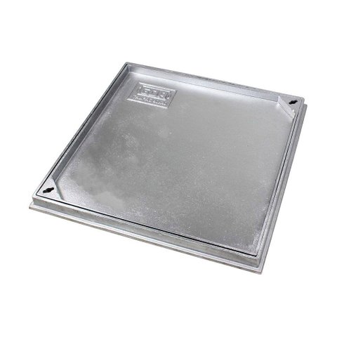 Tampa Tampão Chão Alumínio Fundido Simples Rebaixado 60x60cm