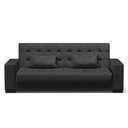 Ver imagem 3 de Sofá Cama 02 lugares Lisboa Corino Preto Pés de Madeira - D’Rossi