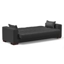 Ver imagem 4 de Sofá Cama 02 lugares Lisboa Corino Preto Pés de Madeira - D’Rossi