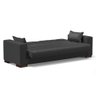 Sofá Cama 02 lugares Lisboa Corino Preto Pés de Madeira - D’Rossi - 4
