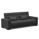 Ver imagem 2 de Sofá Cama 02 lugares Lisboa Corino Preto Pés de Madeira - D’Rossi