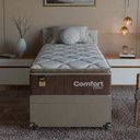 Ver imagem 4 de Cama Box Baú Solteiro + Colchão Comfort Class Pillow Top Marrom/suede Bege
