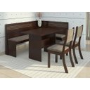 Ver imagem 1 de Conjunto Canto Alemão Mesa com 2 Cadeiras Scan Espresso Móveis