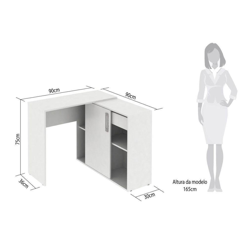 Mesa Escrivaninha Montagem Flex 2 Em 1 Armário E Gaveta - 6