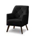 Ver imagem 1 de Poltrona Decorativa Retrô Recepção Magali Veludo Preto Lansofbr