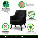 Ver imagem 7 de Poltrona Decorativa Retrô Recepção Magali Veludo Preto Lansofbr