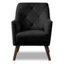 Ver imagem 5 de Poltrona Decorativa Retrô Recepção Magali Veludo Preto Lansofbr
