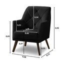 Ver imagem 6 de Poltrona Decorativa Retrô Recepção Magali Veludo Preto Lansofbr