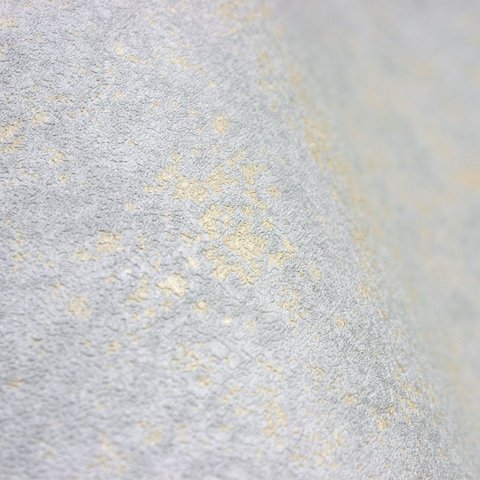 Papel de Parede Cimento Queimado Cinza e Dourado + Cola Inclusa