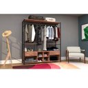 Ver imagem 2 de Guarda Roupa Casal Closet Barcelona 2 Gavetas Preto/Demolição - Artefamol