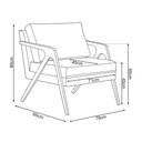 Ver imagem 5 de Kit 2 Poltronas Mona Monique Luxo Base Madeira Maciça Mel Linho Cinza