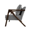 Ver imagem 3 de Kit 2 Poltronas Mona Monique Luxo Base Madeira Maciça Mel Linho Cinza