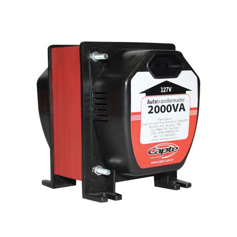 Auto transformador 2000VA / 1400W bivolt 110V/ 220V Tripolar Capte