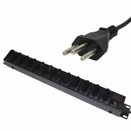 Régua 12 Tomadas Rack 19 110v/220v - 2000 watts - 20 Unidades - 1