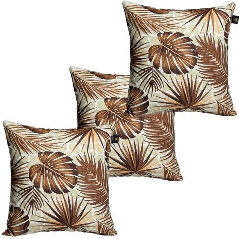 3 Almofadas Cheias para Sofá Decorativas, Impermeáveis e Antimofo Grande Trama