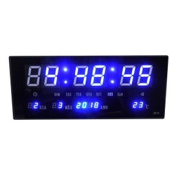 Relógio de Parede Digital Alarme Calendario de Led Azul (Rel-56) - 2