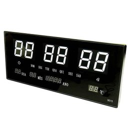 Relógio de Parede Digital Alarme Calendario de Led Azul (Rel-56) - 3