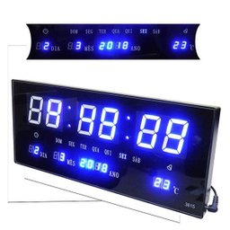 Relógio de Parede Digital Alarme Calendario de Led Azul (Rel-56) - 4