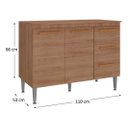 Ver imagem 2 de Gabinete Cozinha Madeira Joia 1.10m Luxo Madeirado Inteiro