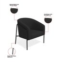 Ver imagem 3 de Poltrona Sala Industrial Alta Preto Stella Suede Preto D03 - D’Rossi
