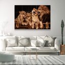 Ver imagem 3 de Quadro Decorativo Família Quatro Leões Horizontal Sem Moldura e Sem Vidro 80x120