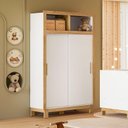 Ver imagem 4 de Guarda Roupa Infantil Flora Slim 5085 2 Portas Branco Acetinado - Qmovi