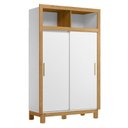 Ver imagem 1 de Guarda Roupa Infantil Flora Slim 5085 2 Portas Branco Acetinado - Qmovi