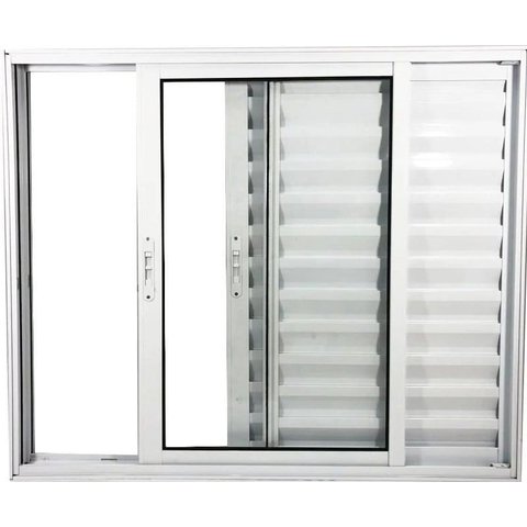 Janela de Aluminio Veneziana 3 Folhas sem Grade Linha Premium:1,00 X 1,20/branco