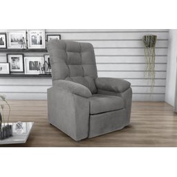 Poltrona Reclinável Onix 1 Lugar Veludo Light Cinza Matrix - 2
