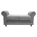 Ver imagem 3 de Kit 2 Sofá Retrô Barcelona Namoradeira Calçadeira Suede Cinza - D'Rossi