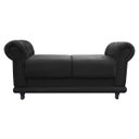 Ver imagem 3 de Kit 2 Sofá Retrô Barcelona Namoradeira Calçadeira Suede Preto - D'Rossi
