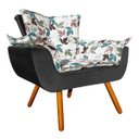 Ver imagem 2 de Kit 2 Poltronas Decorativas Opala Composê Estampado Floral D68 e Peach Preto