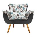 Ver imagem 3 de Kit 2 Poltronas Decorativas Opala Composê Estampado Floral D68 e Peach Preto