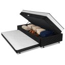 Ver imagem 2 de Cama Bibox com Baú Solteiro Ortopédica com Cama Auxiliar Conjugada 88x188x51cm Gabi Preto/branco