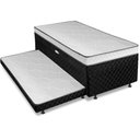 Ver imagem 1 de Cama Bibox com Baú Solteiro Ortopédica com Cama Auxiliar Conjugada 88x188x51cm Gabi Preto/branco